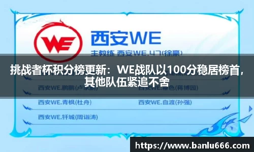 挑战者杯积分榜更新：WE战队以100分稳居榜首，其他队伍紧追不舍